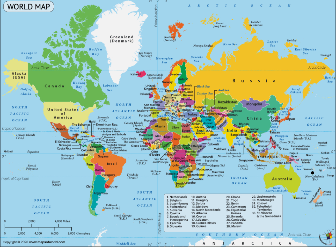 world Map 2020