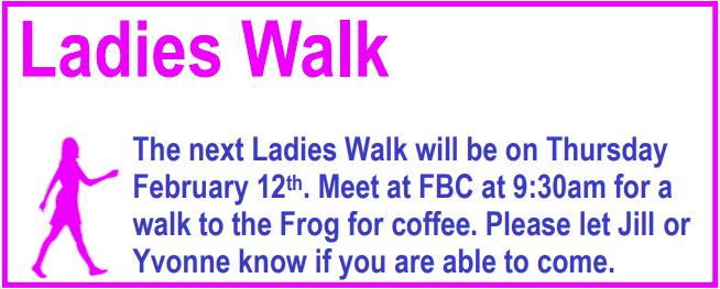 Ladies walk 12th FEB